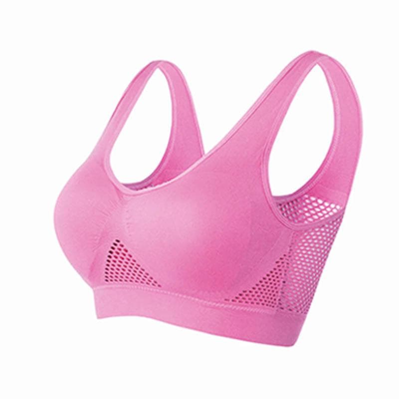 Plus size S-6XL Women Yoga Sport Bra Breathable Fitness Running Active Vest Padded Crop Tops Underwear gym Yoga top bras 2XL pink