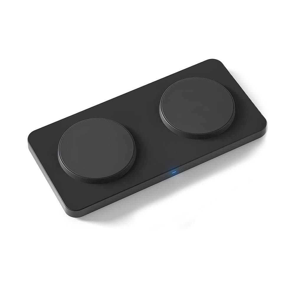 30w Dual Magnetic 2 In 1 Stand Wireless Charger For Iphone/samsung/huawei Mobile Phone For Apple Airpods/earbuds Chargers as picture black
