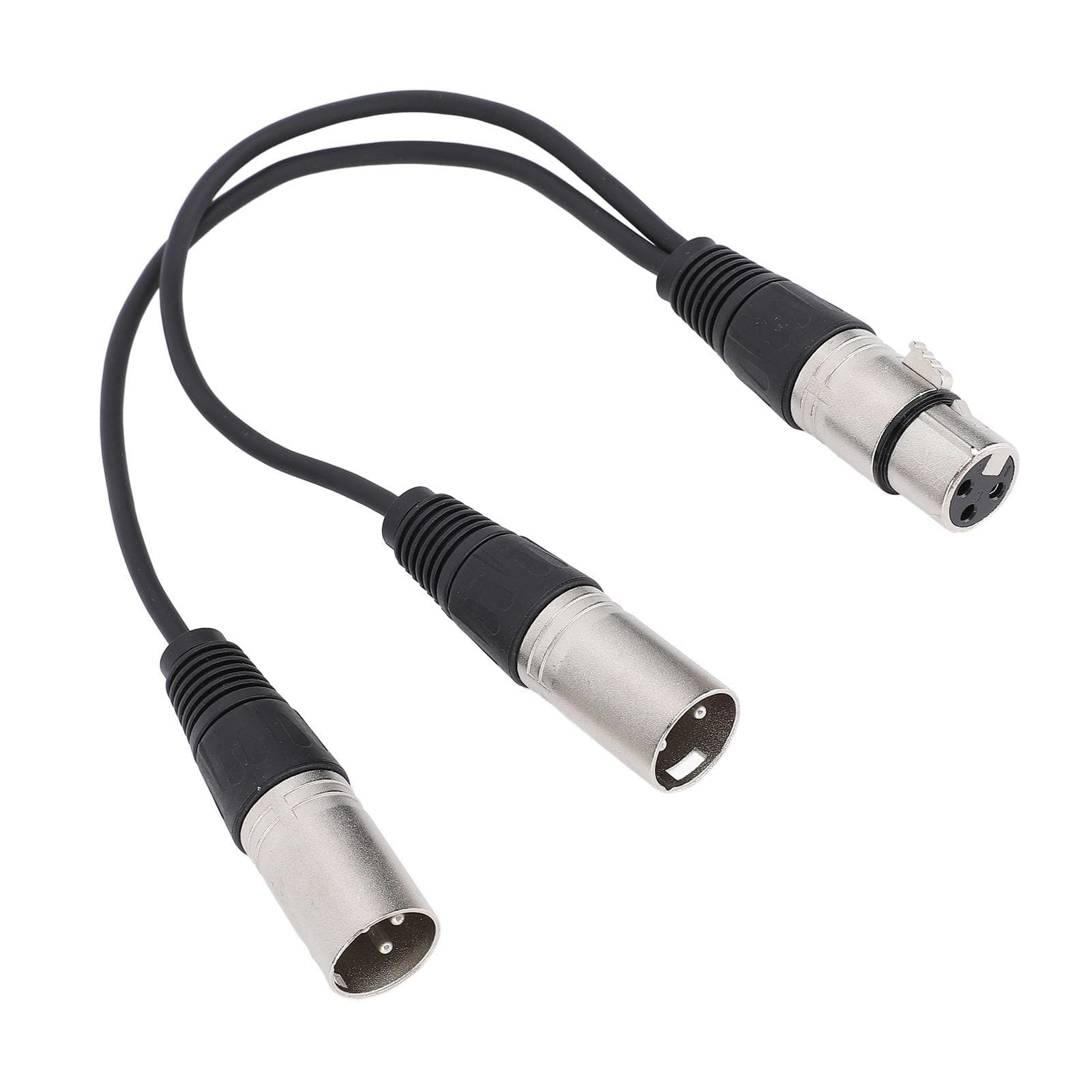 XLR Splitter Cable 3Pin XLR Female to Dual XLR Male Y Cable Plug and Play for Studio Stage Mixer