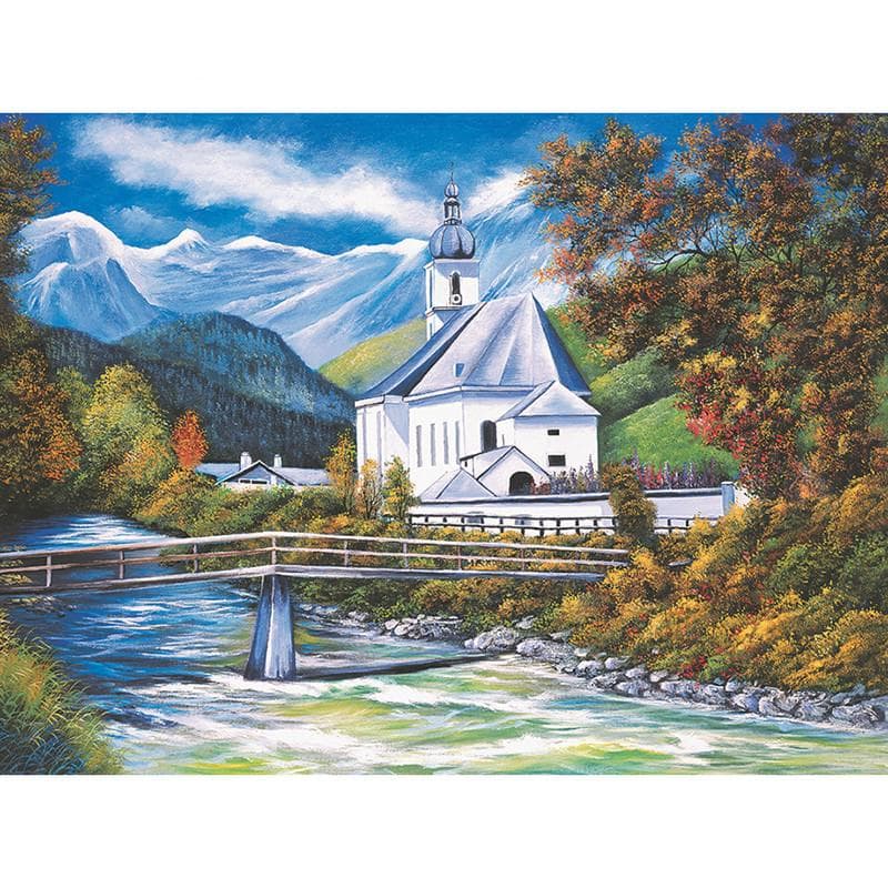 5D DIY Diamond Painting Snow Mountain Embroidery Mosaic Cross Stitch Rhinestone Decoration 20X30CM