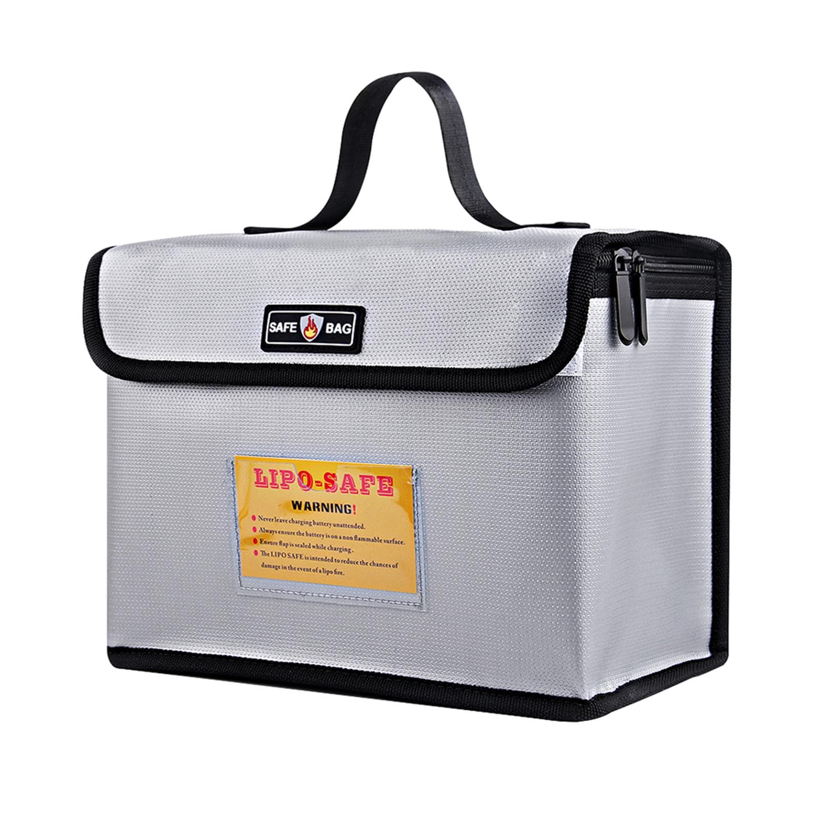 Portable Fireproof Explosionproof Lipo Battery Guard Safe Bag Large Storage Space for Battery silver