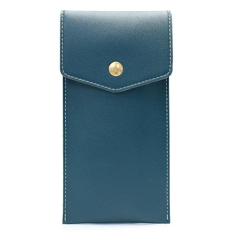PU Leather Pen Bag Business Pen Pouch Small Storage Bag Portable Pencil Case Student School Supplies Stationery Bag teal blue