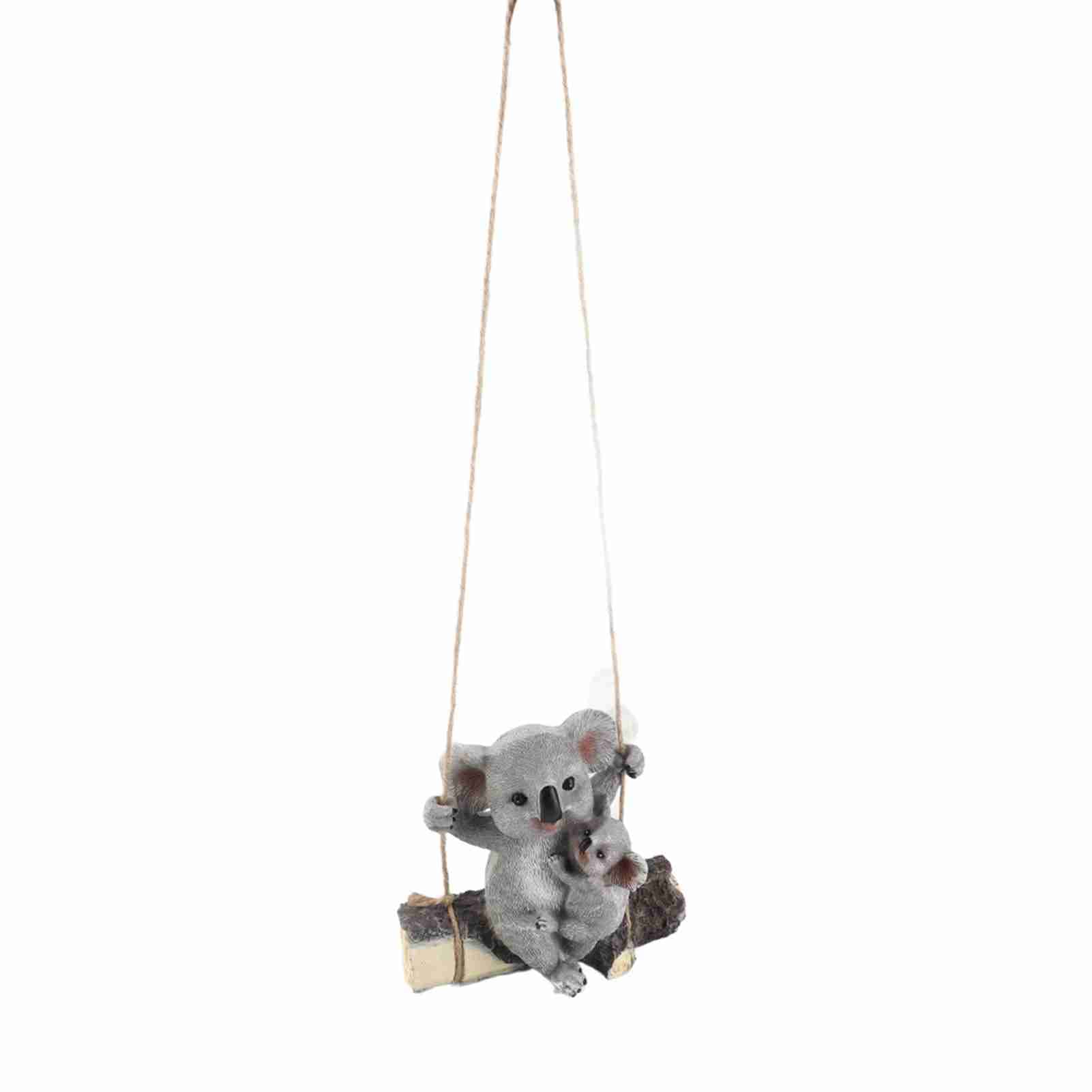 Hanging Resin Koala Outdoor Yard Hanging Ornament Water Resistant Simulation Koala Bear Swing for