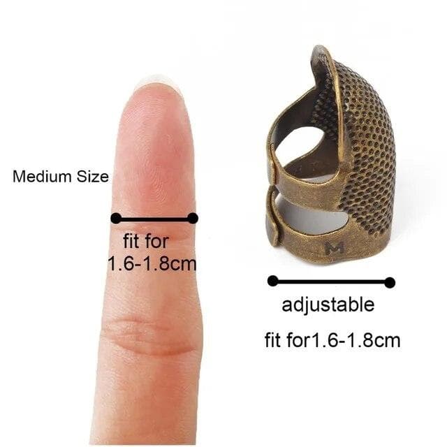 Retro Finger Protector Antique Ring Handworking Needle Thimble Needles Craft Household DIY Sewing Tools Accessories M tan
