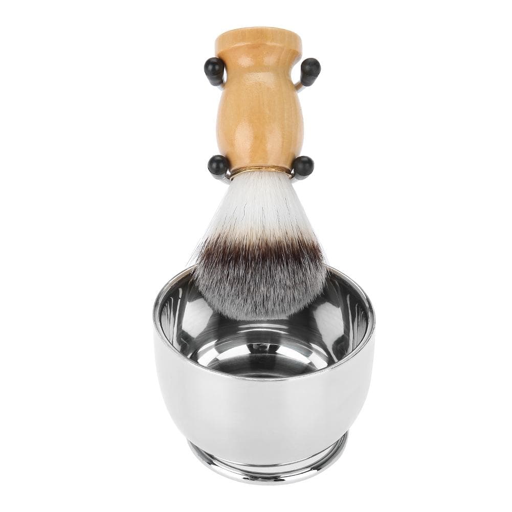 Men s Beard Shaving Set Professional Stainless Steel Bowl Stand Brush Mustache Shaving Tool