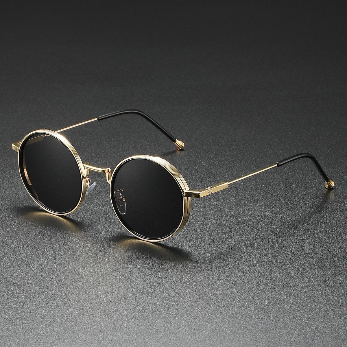 Round metal sunglasses retro frame women men luxury brand design mirror uv400 sunglasses stylish unisex