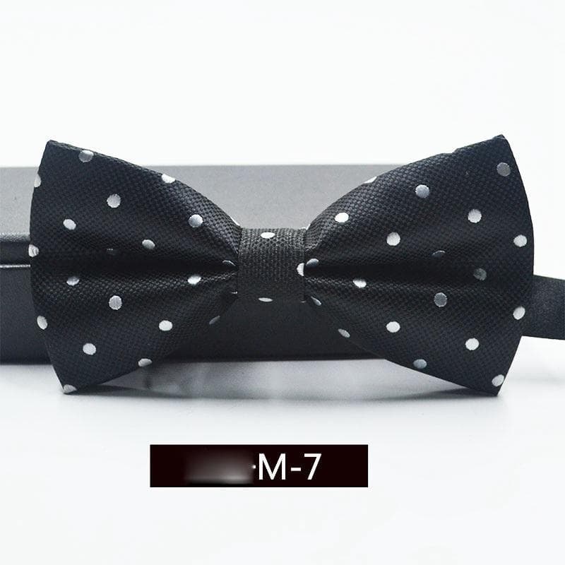 Striped Formal Satin Bow Tie Wedding Classic Adjustable Neckties Fashion Men 6*11cm black