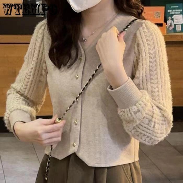 Autumn and Winter Padded Long-sleeved Skeleton Bottoming Yangqi Knit Sweater Temperament Ageing Hundred Tops XXL