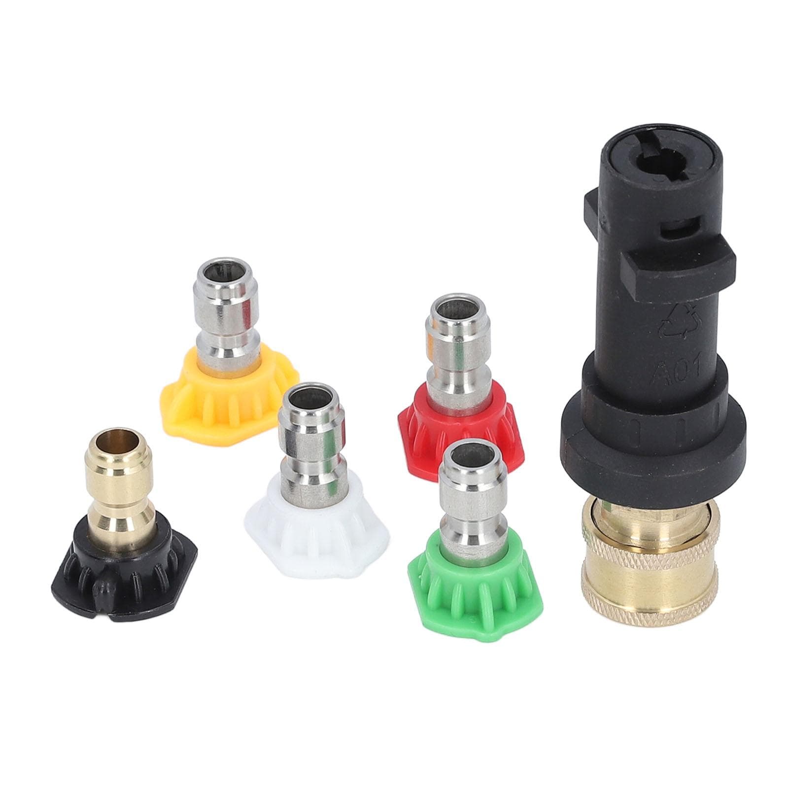 14in High Pressure Washer Gun Adapter with 5pcs Nozzles Set for Karer K2 K3 K4 K5 K6 K7
