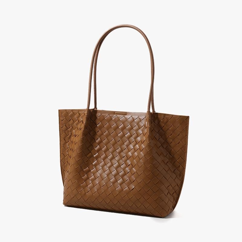 Autumn and Winter Women's Crossbody Bags, Large-capacity Handbags, Trendy Woven Bags brown