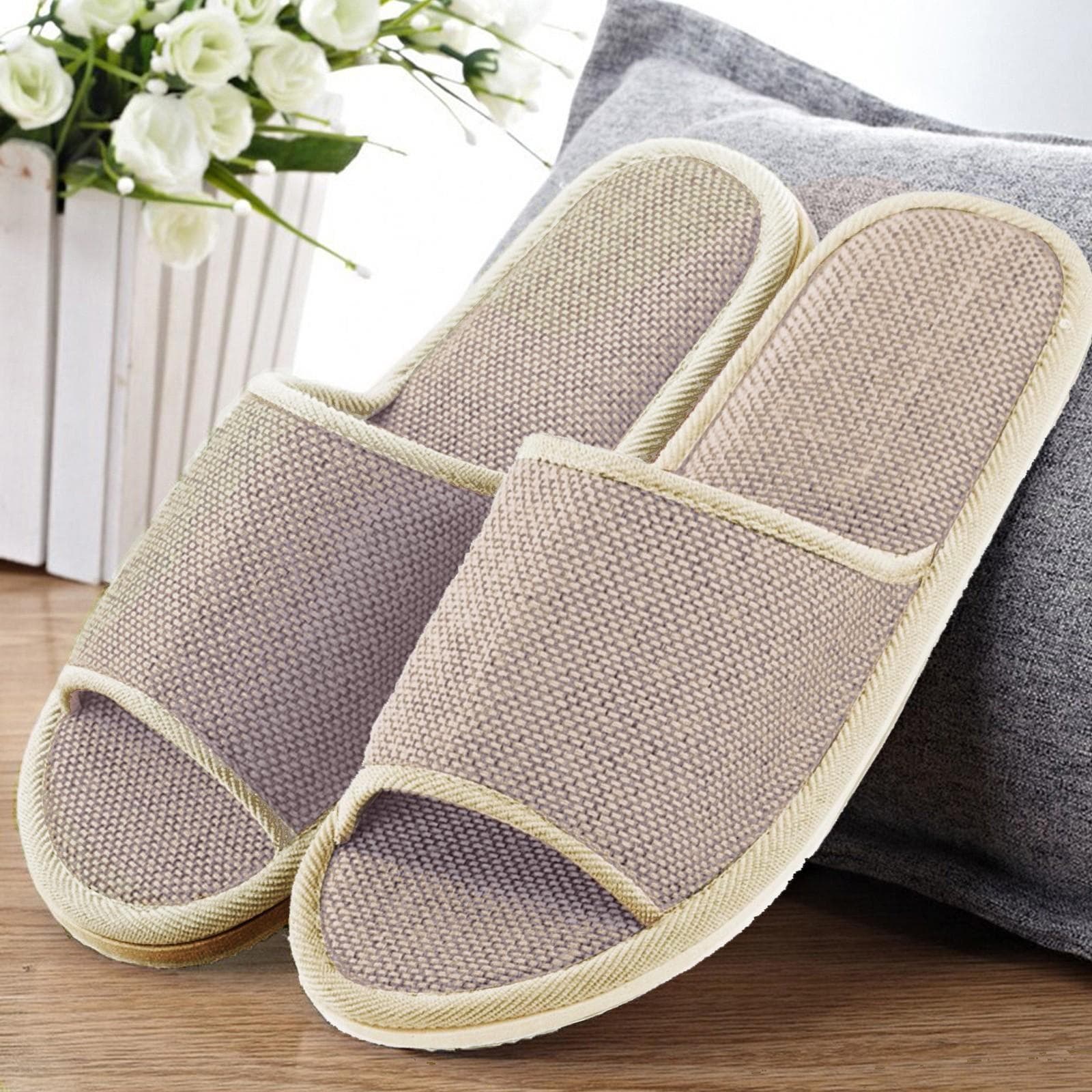 Womens Mens Couples Fashion Casual Home Slippers Indoor Floor Flat Shoes Sandals 37-38