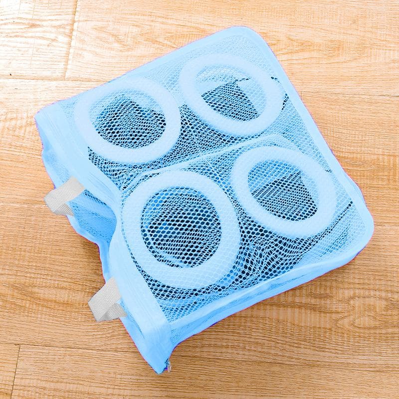 Washing Machine Shoes Bag Travel Shoe Storage bags Portable Mesh Laundry bag Anti-deformation Protective Clothes organizer blue