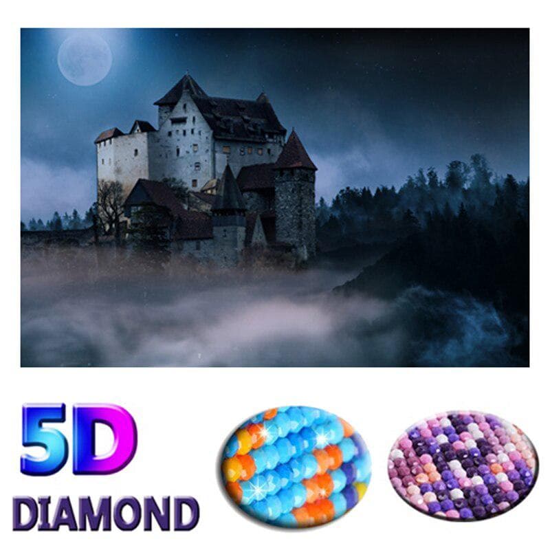 5D Diamond Painting Dense Fog Landscape Full Round Diamond Embroidery Cross Stitch 20X30CM
