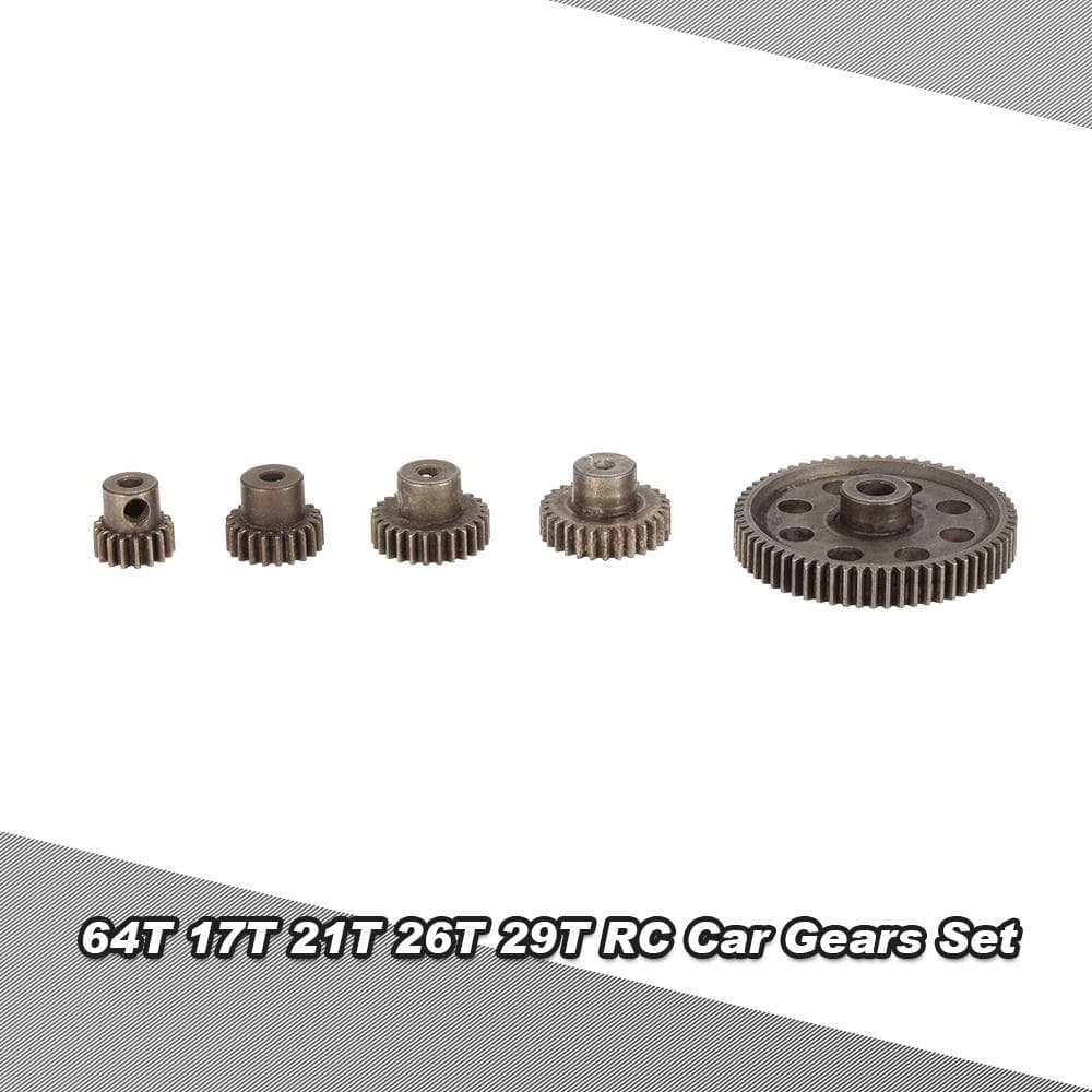 Diff Differential Main Metal Spur Gear 64T 17T 21T 26T 29T Motor Gear RC dark gray