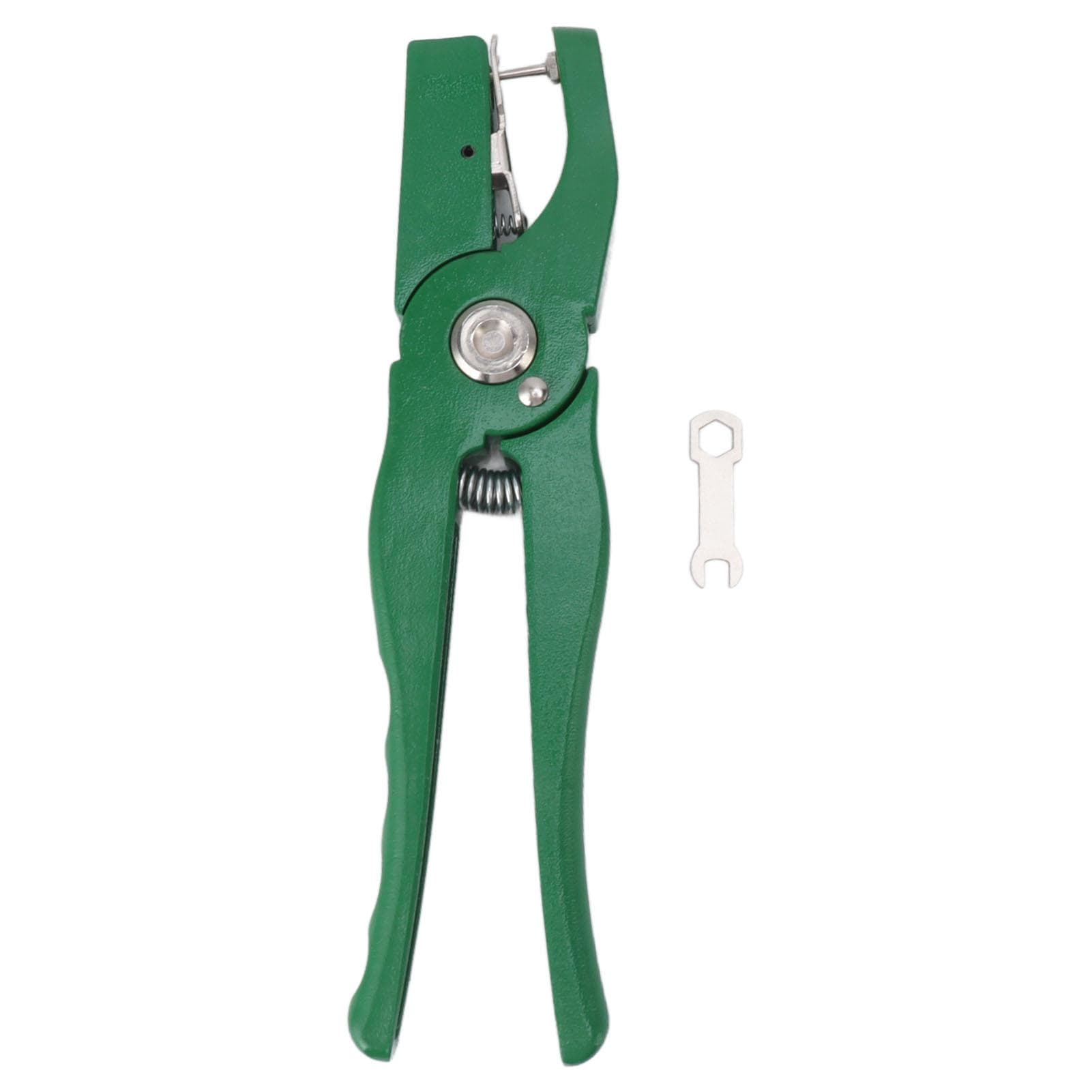 Green Ear Tag Plier Aluminum Alloy Livestock Ear Tag Applicator Portable Ear Notcher for Home Farm