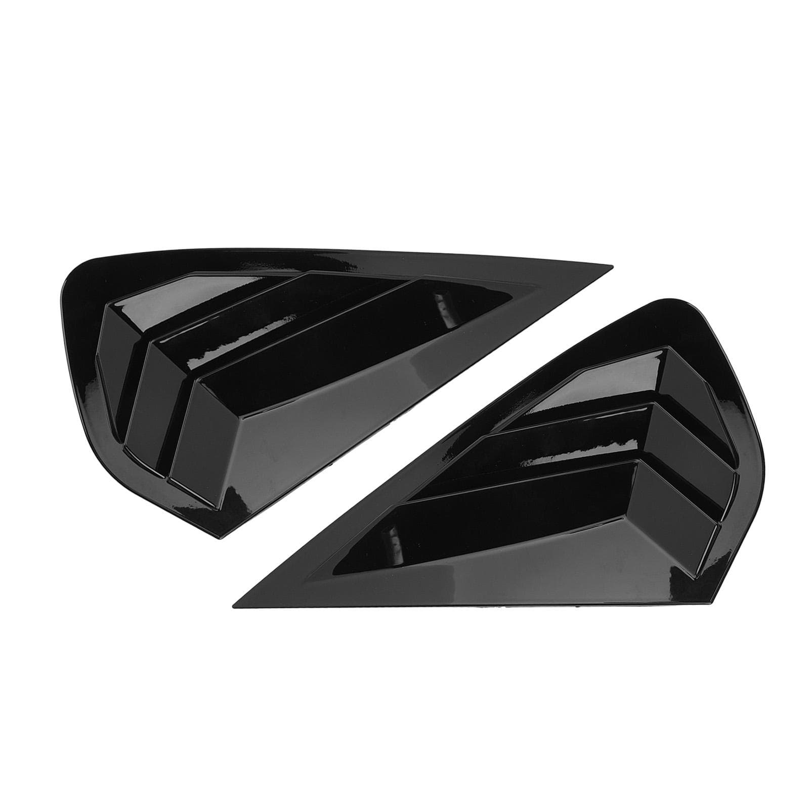 1 Pair Rear Side Window Shutter Cover Trim Glossy Black Scratch Proof Window Louver Side Vent Trim