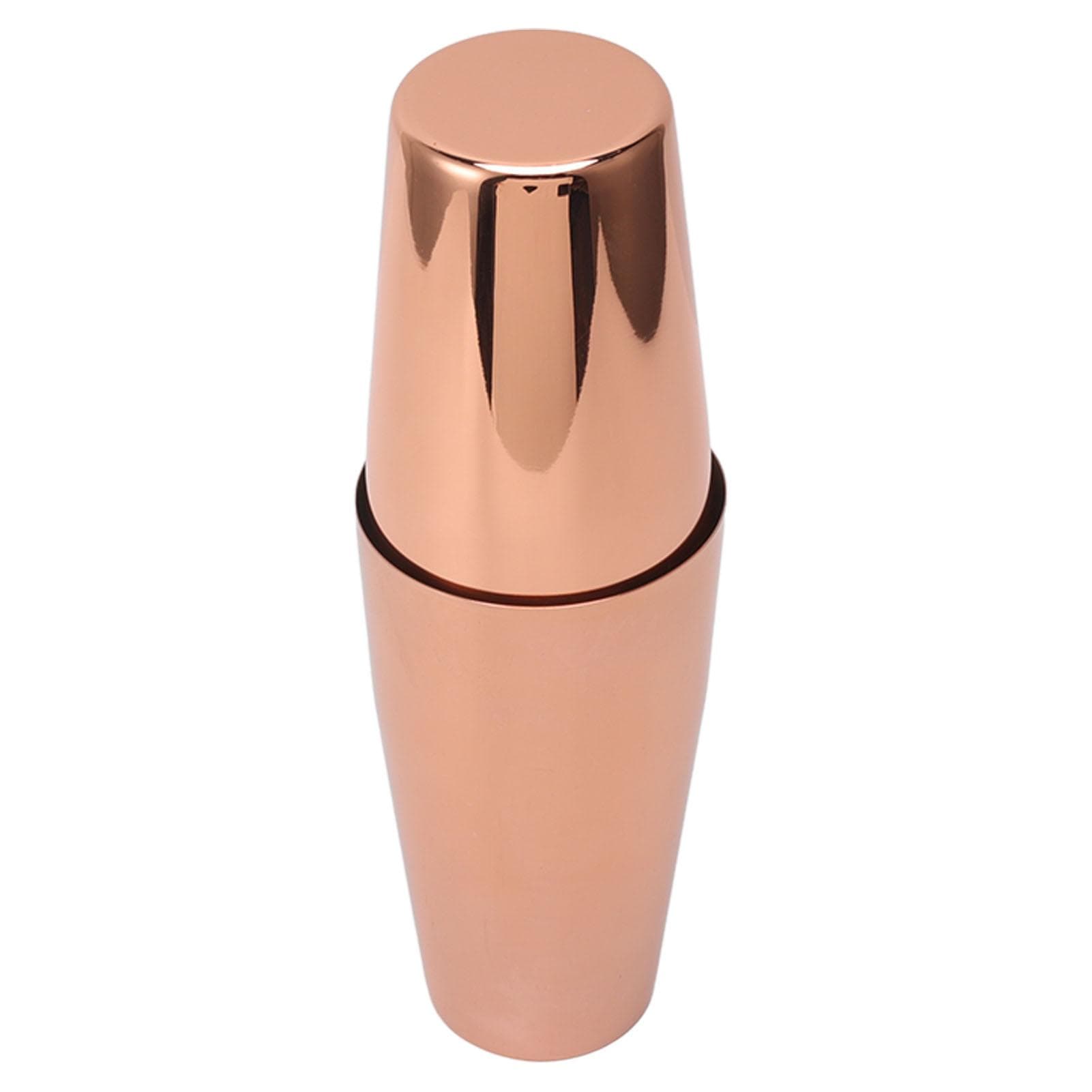 Boston Cocktail Shaker Stainless Steel Rose Gold Glossy Surfaces Leakproof for Bartending L