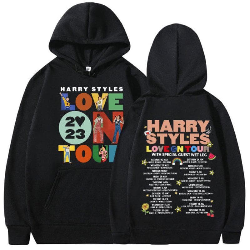 2023 Love on Tour Concert Hoodie Harajuku Hip Hop Oversized Hoodies Unisex Y2k Clothes Long Sleeve Hooded Sweatshirts Streetwear L