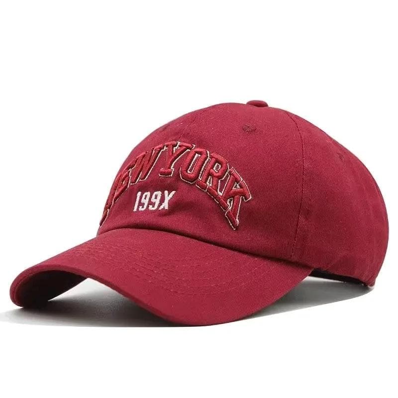 Hot Sale Unisex Cap High Quality Solid Simple New York Letter Baseball Cap Men Women Adjustable Casual Outdoor Sports Hat Cap 56cm-60cm red