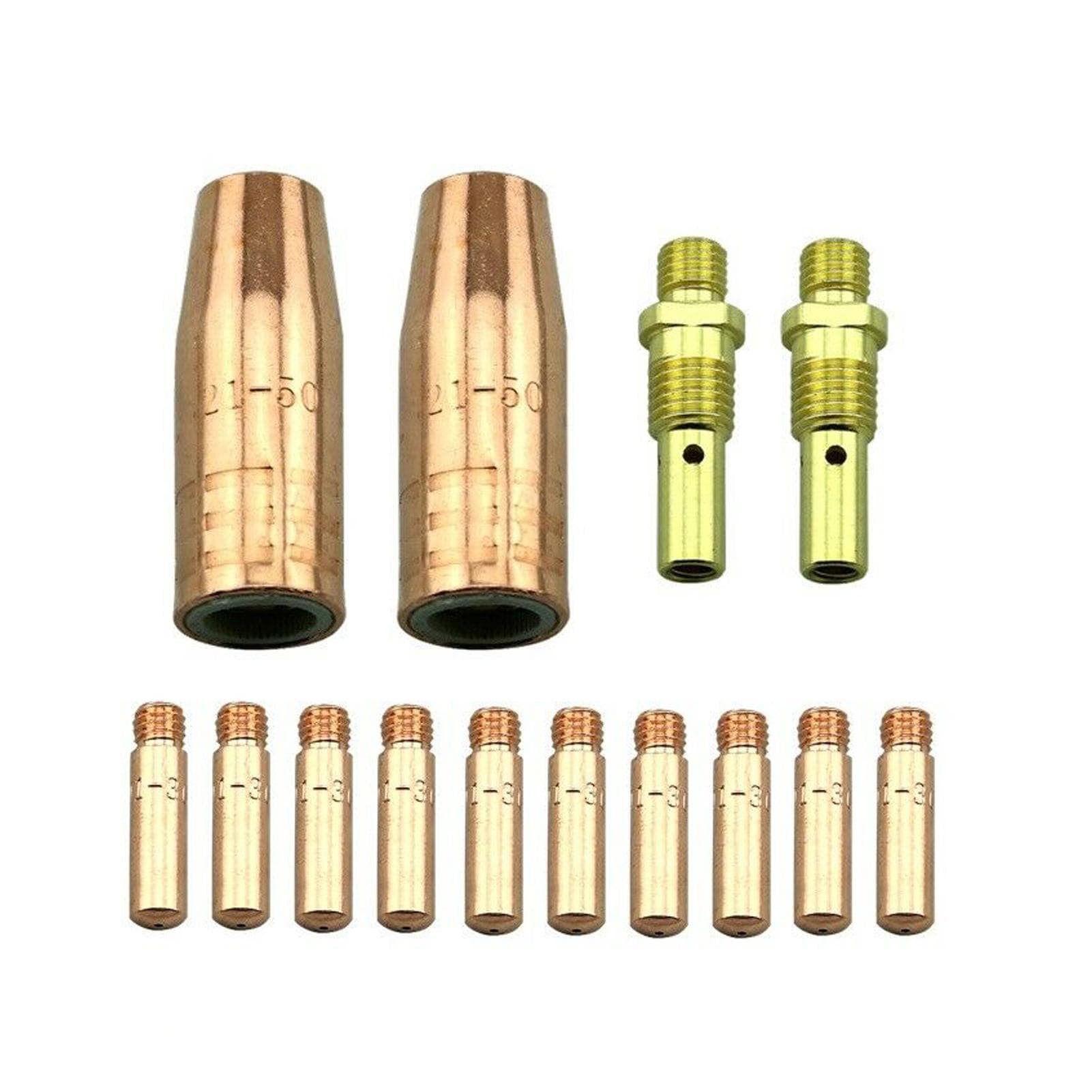 14Pcs MIG Welding Machine Accessories Kit 0.035'' Contact Tips Gases Nozzles Diffusers Replacement 14PCS