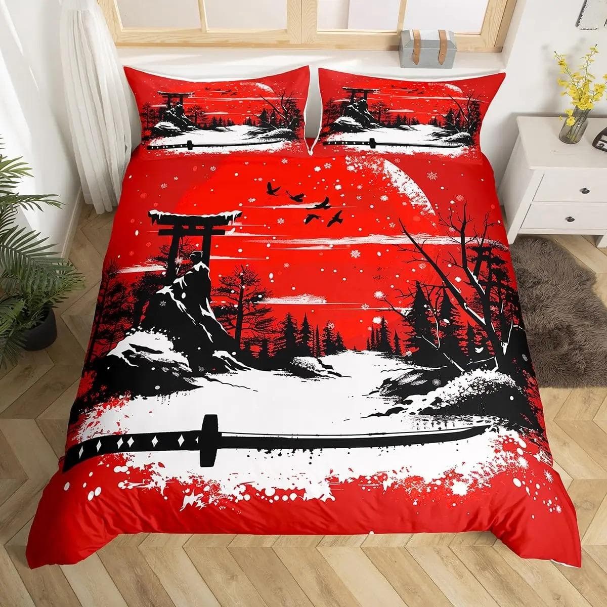 Taekwondo Duvet Cover Set King Queen Size,Chinese Martial Art Kung Fu Bedding Set,sport Theme Quilt Cover with 2 Pillowcases 70x133cm 2pcs