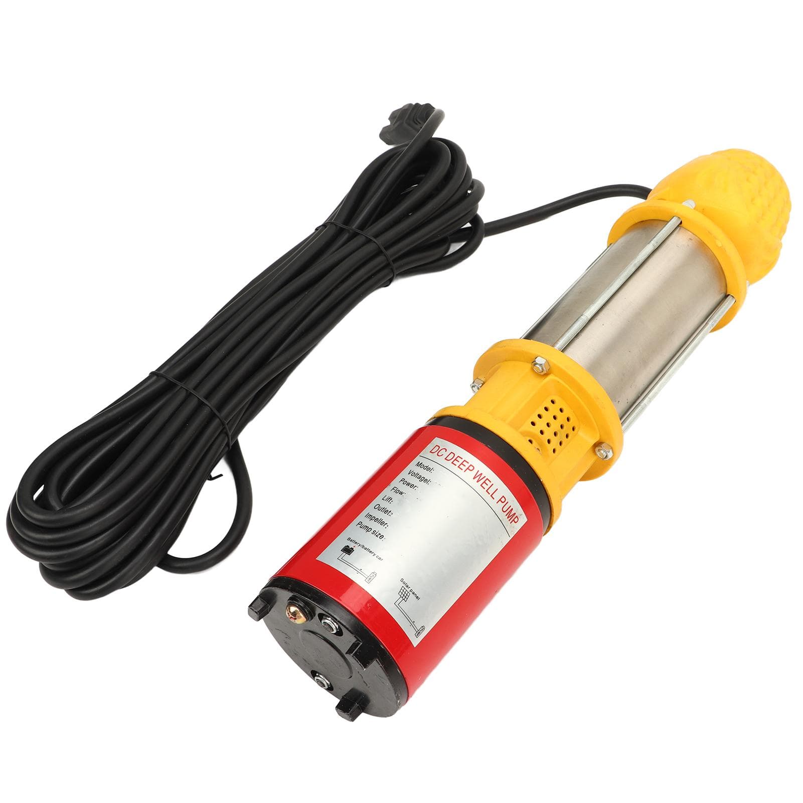 12V 250W Solar Deep Well Pump 8m Lift 5m3h DC Water Pump with 3 Joints 1in 1.5in 2in for Families