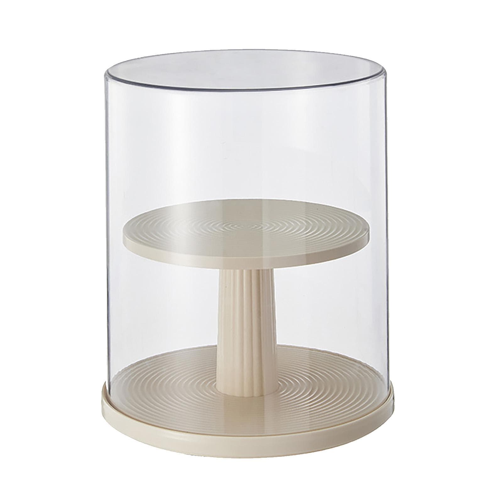 2 Tier Action Figures Display Case Rotating Dust Proof Blind Box Storage Box for Figures