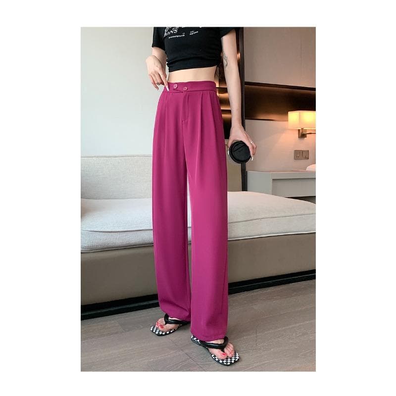 Black Wide-leg Pants for Women's Pants for Spring and Summer New Style of Draped Floor Pants for Women's Casual Pants Straight Suit Pants for Women XXL