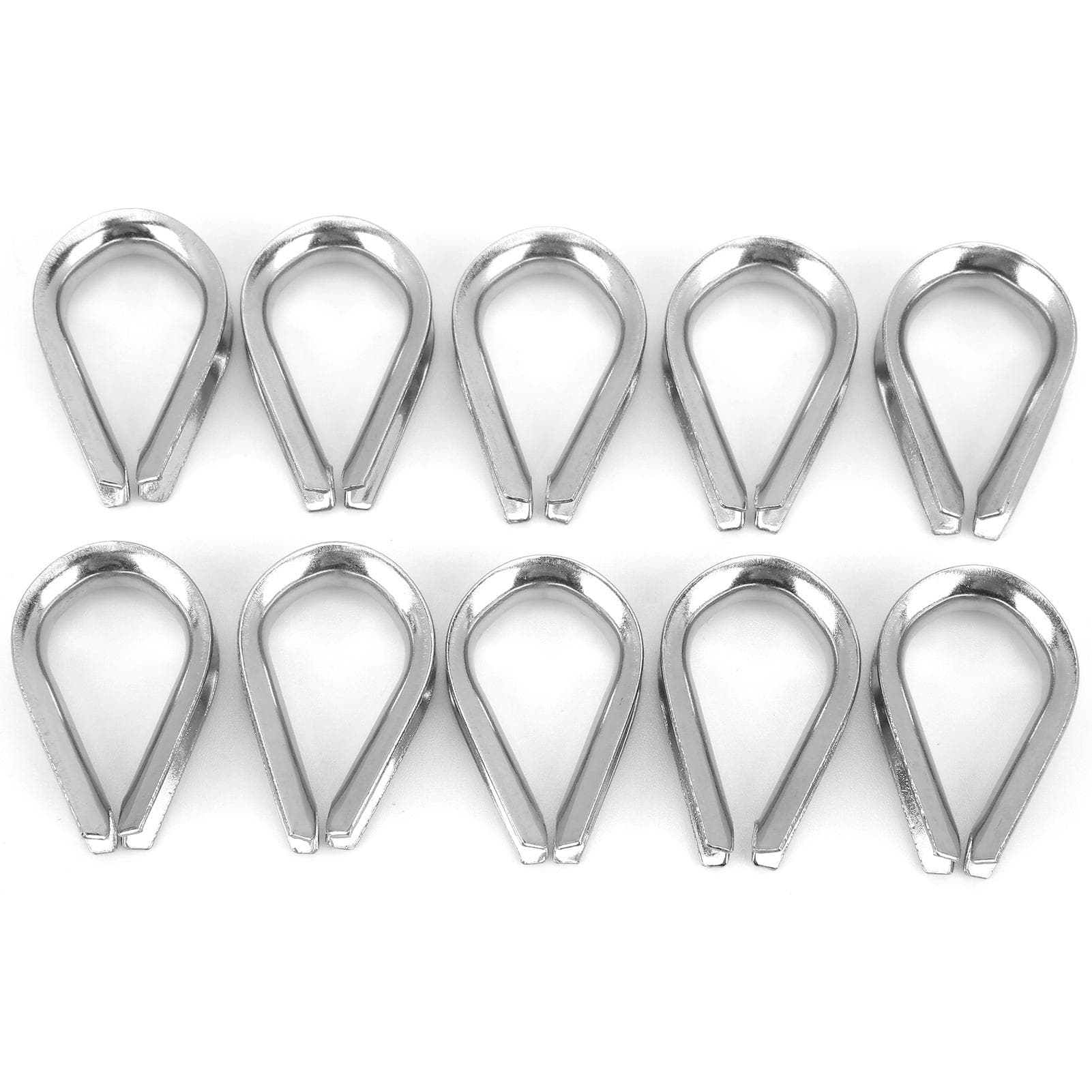 8MM Stainless Steel Boat Wire Rope Clamps Cable Protective Rings Thimbles Clamps