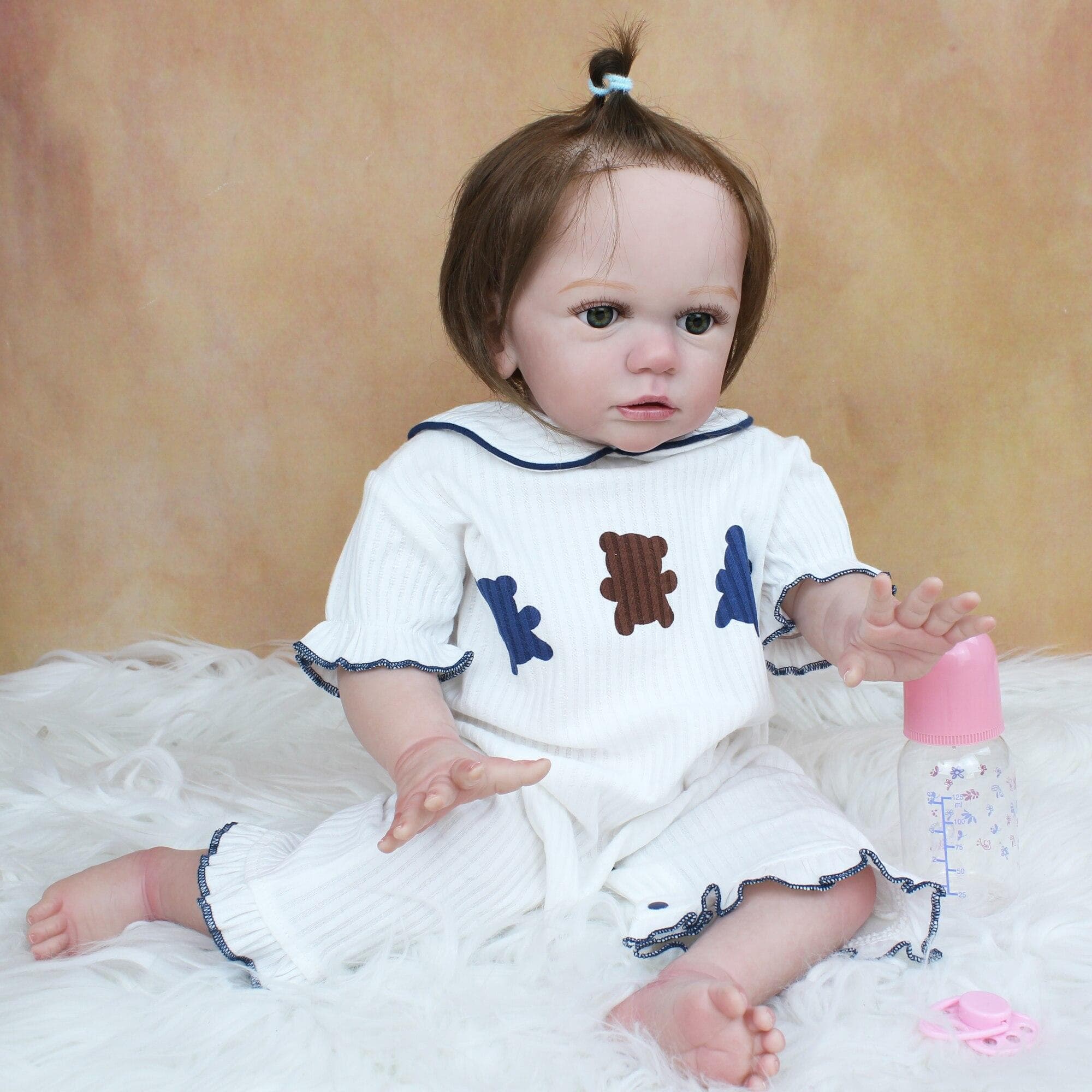 BZDOLL 60 CM 3D-Paint Skin Soft Silicone Reborn Baby Doll For Girl Like Real Princess Toddler Toy Dress Up Alive Bebe Real Touch 60cm 3D-paint Skin Doll