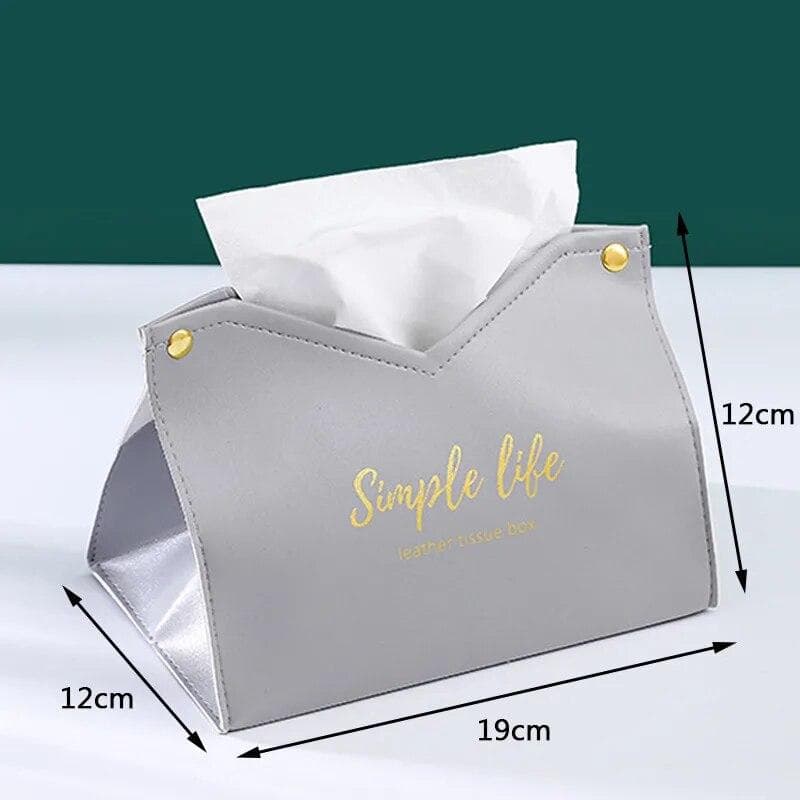 Leather Tissue Box Napkin Holder Car Tissue Box Home Living Room Holder Case Storage Hotel Carton Household Home Large Storage gray