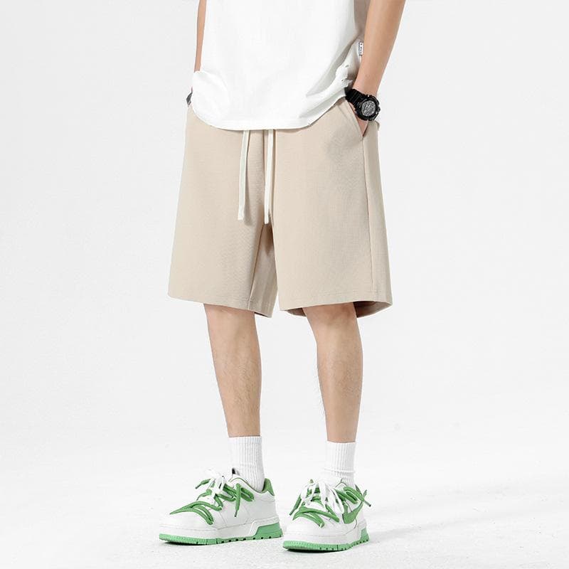 Men's Summer Thin American High Street Solid Color Basic Five-point Pants Versatile Casual Mid-sized Pants 4XL