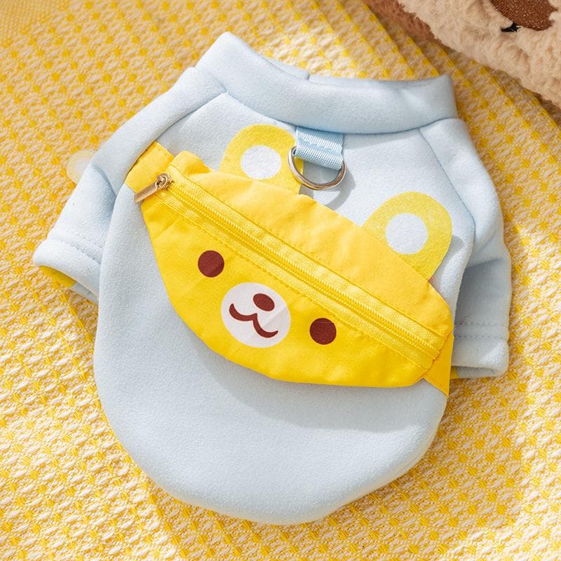 Spring Puppy Dog Sweater Autumn Cartoon Bear Backpack Medium and Small Dog Bipod Cat Pet Dog Clothes XXL