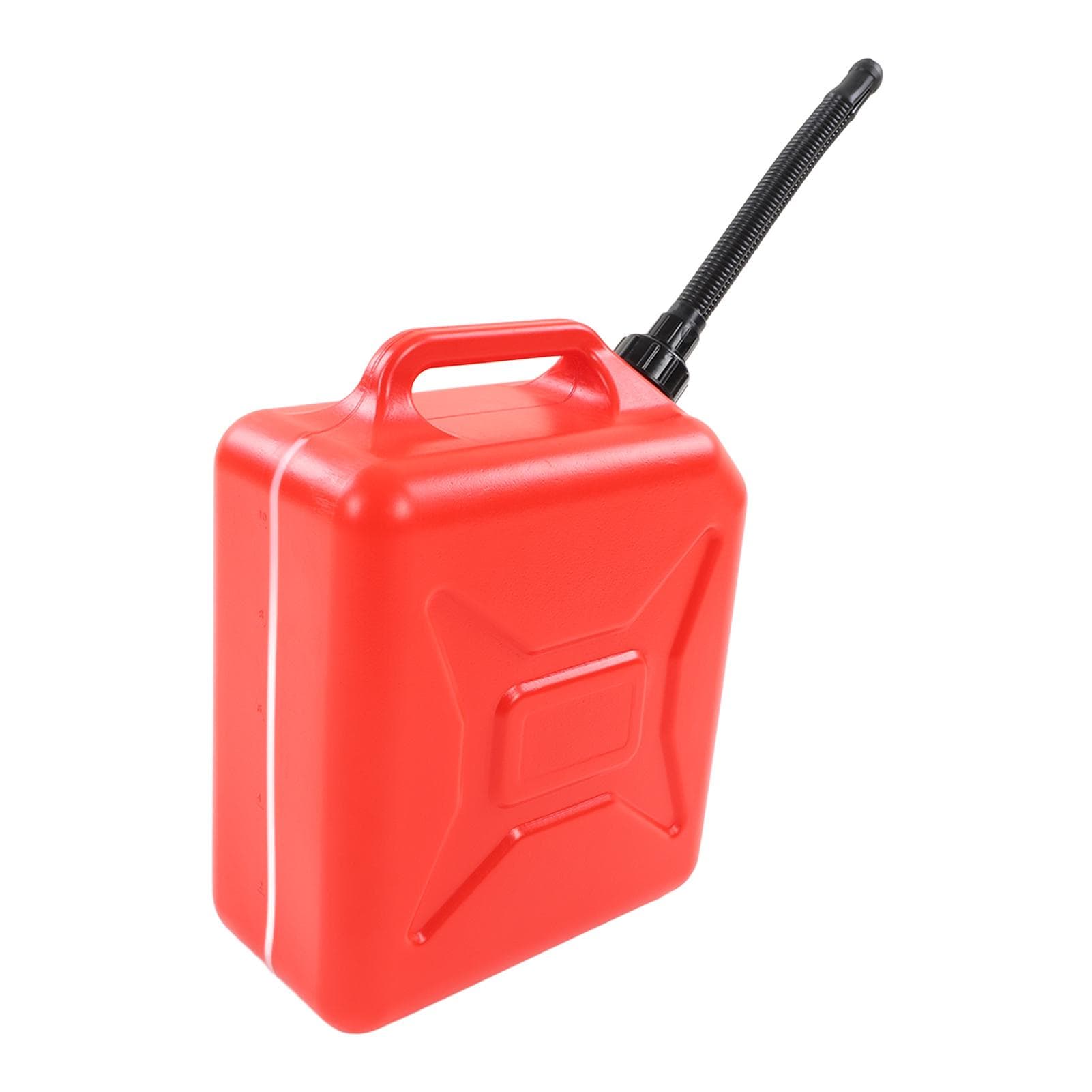 Red 2.6 Gallon 10L Fuel Can with Scale Line Thickened HDPE Flame Retardant ABS Liquid Gas Jug