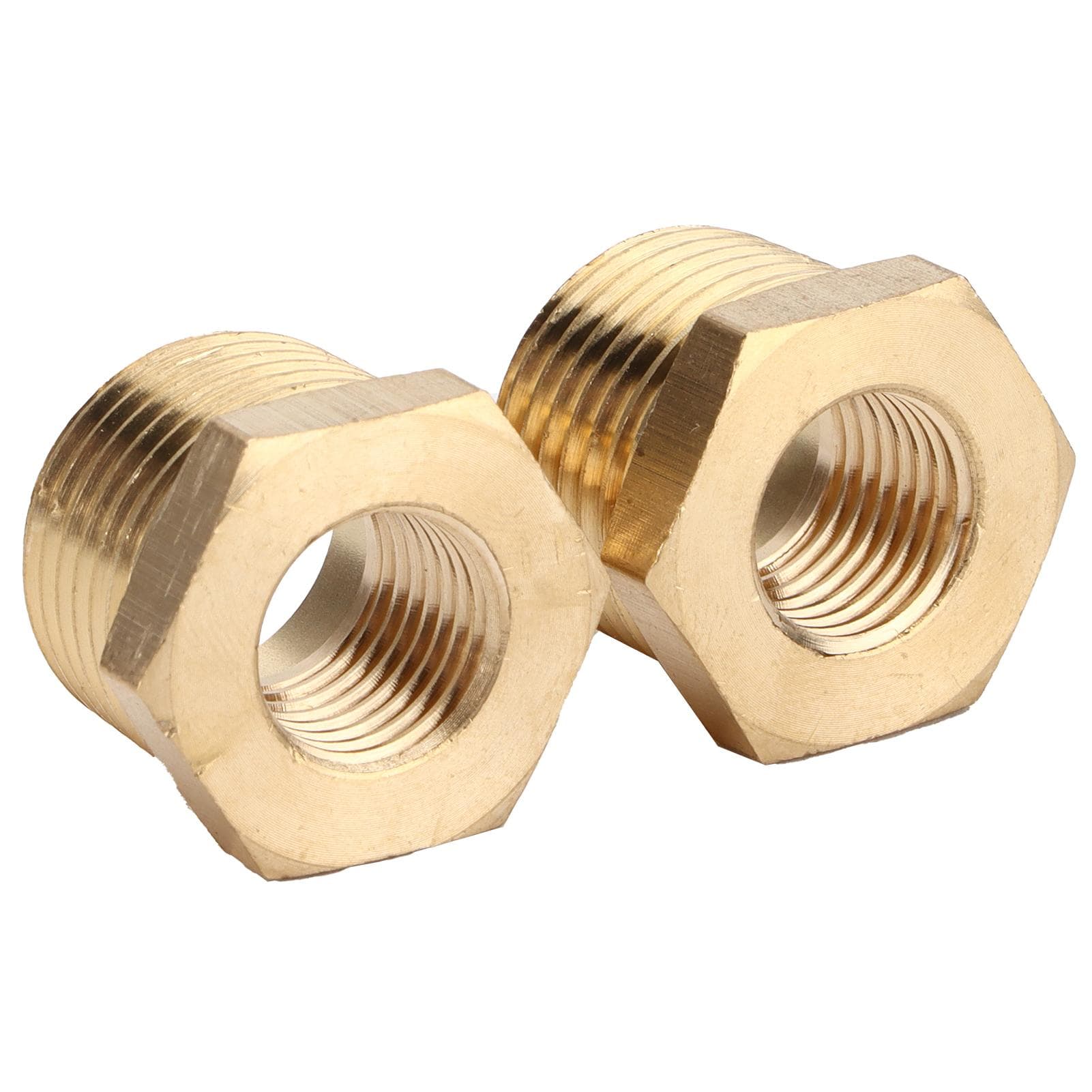 2pcs Brass Hex Reducer Bushing 12 NPT Male to 14 NPT Female Tube Hose Adapter Car Accessories