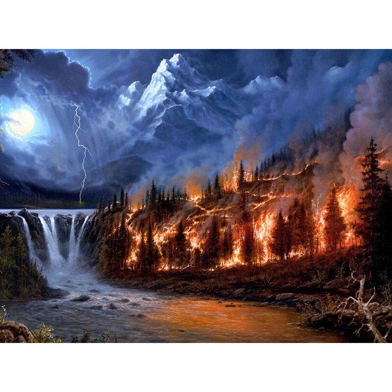 5d Diy Diamond Embroidery No Fire or Water Diamond Painting Cross Stitch 20X30CM