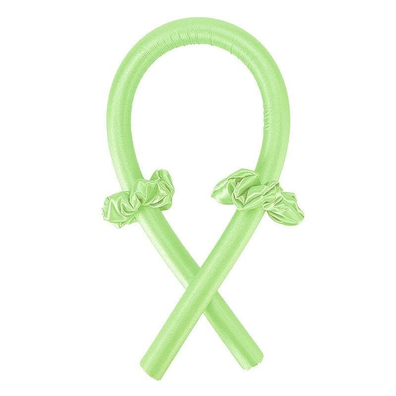 Heatless Hair Rollers Headband Curling Rod Foam Curler Silk Curling Ribbon Hair Ring DIY Hair Styling Tools Make Hair Curls green