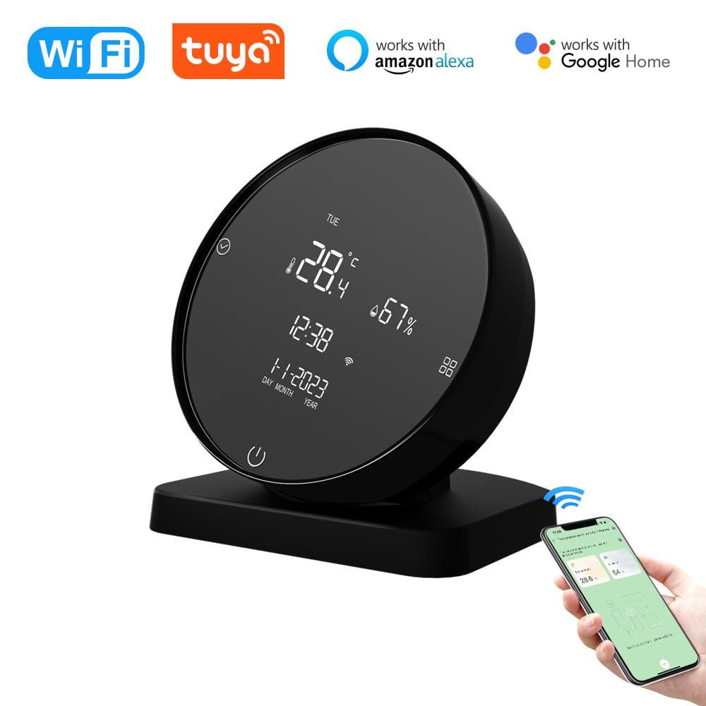 Tuya WIFI USB Rechargeable Temperature and Humidity Detector Household Office Baby s Room black