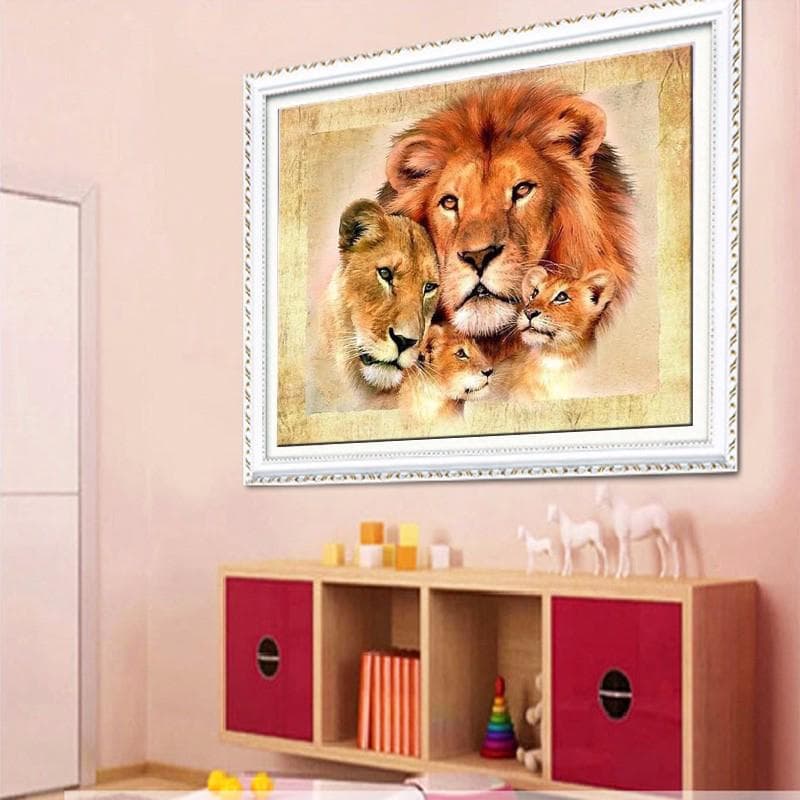DIY 5D Diamond Mosaic Lion Handmade Diamond Painting Cross Stitch Kits Diamond Embroidery Arts 20X30CM