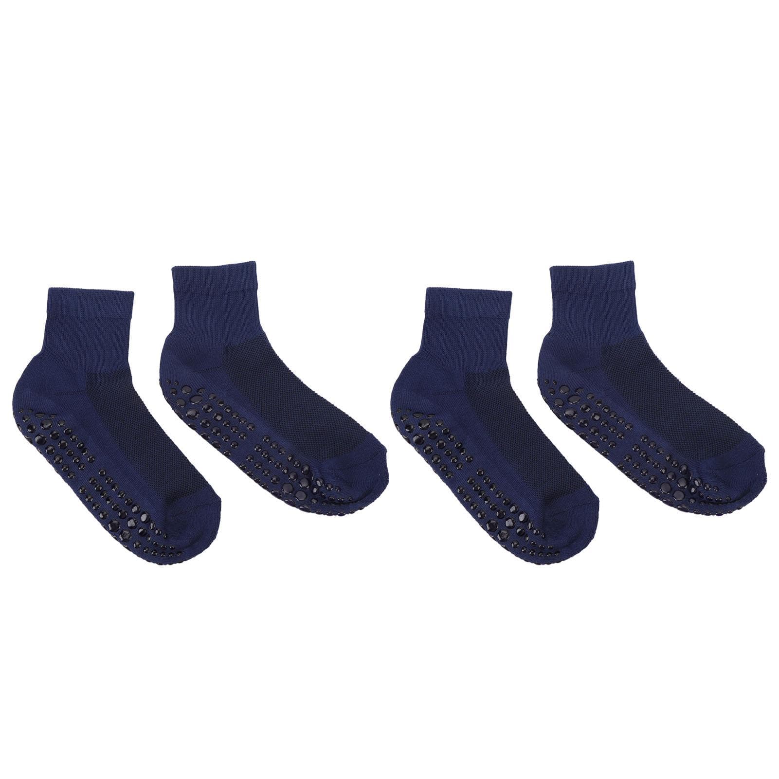 2 Pairs Wide Socks with Grips Non Slip Breathable Stretched Loose Fit Socks for Obese Dark Blue L L