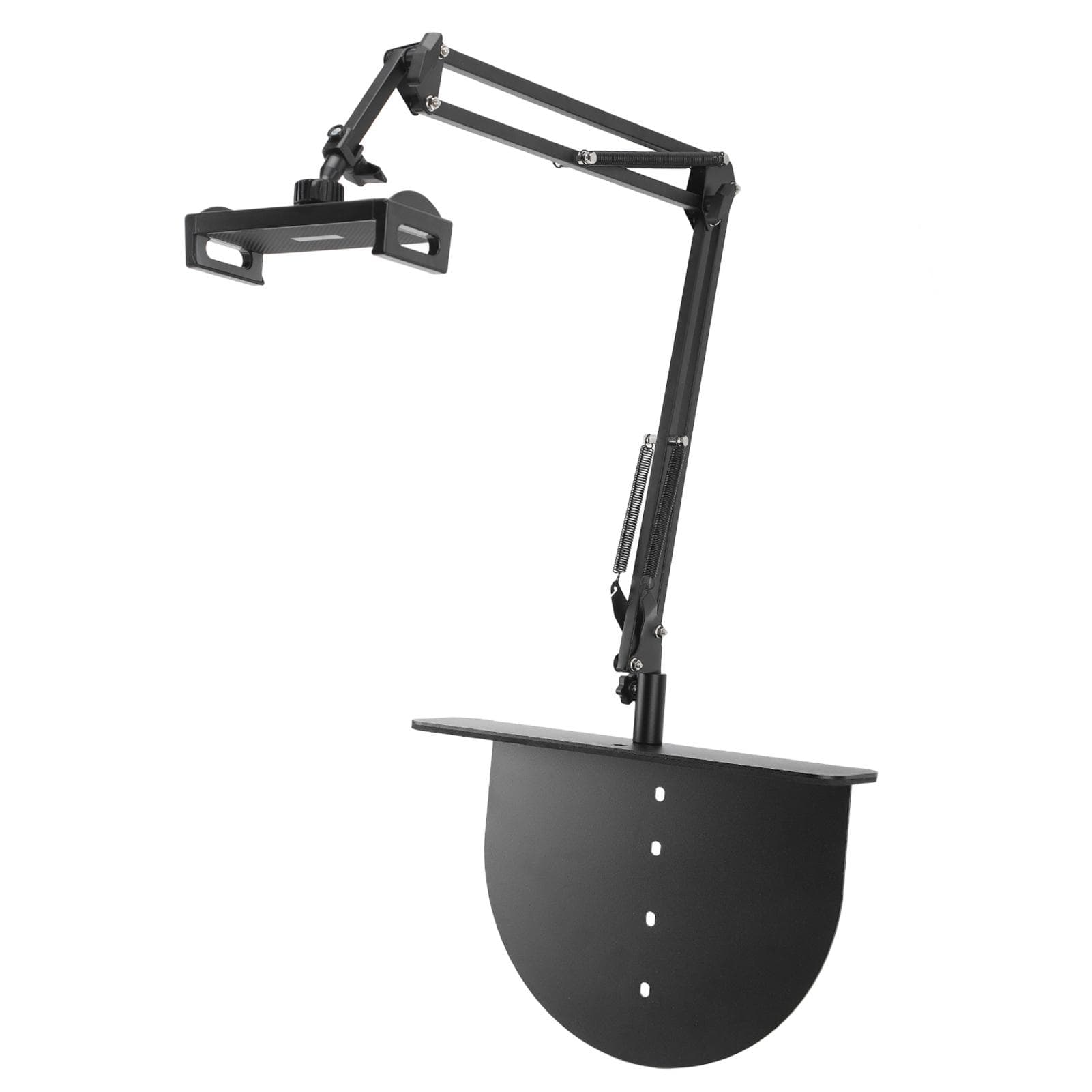 Bed Phone Holder Black 3 Sections Aluminium Alloy Rotatable Soft Slot Desk Phone Stand for Maximum