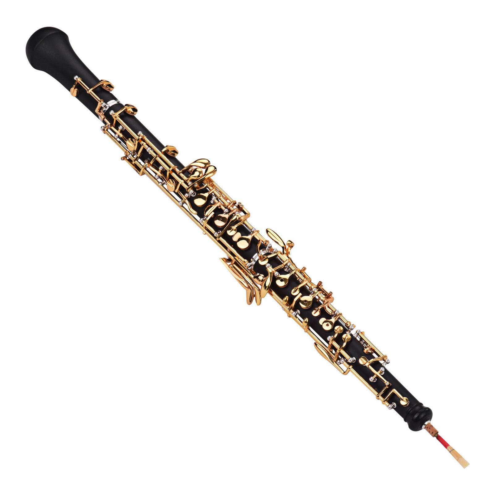 Professional Oboe C Key Semiautomatic Style Nickelplated Keys Woodwind Instrument with Oboe Reed