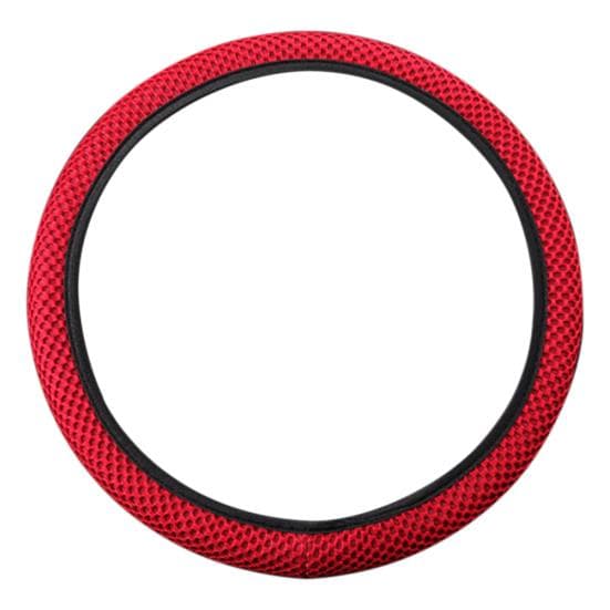 Cemoon Universal Breathable Ice Silk Anti-Slip Car Steering Wheel Protector Cover Decor red