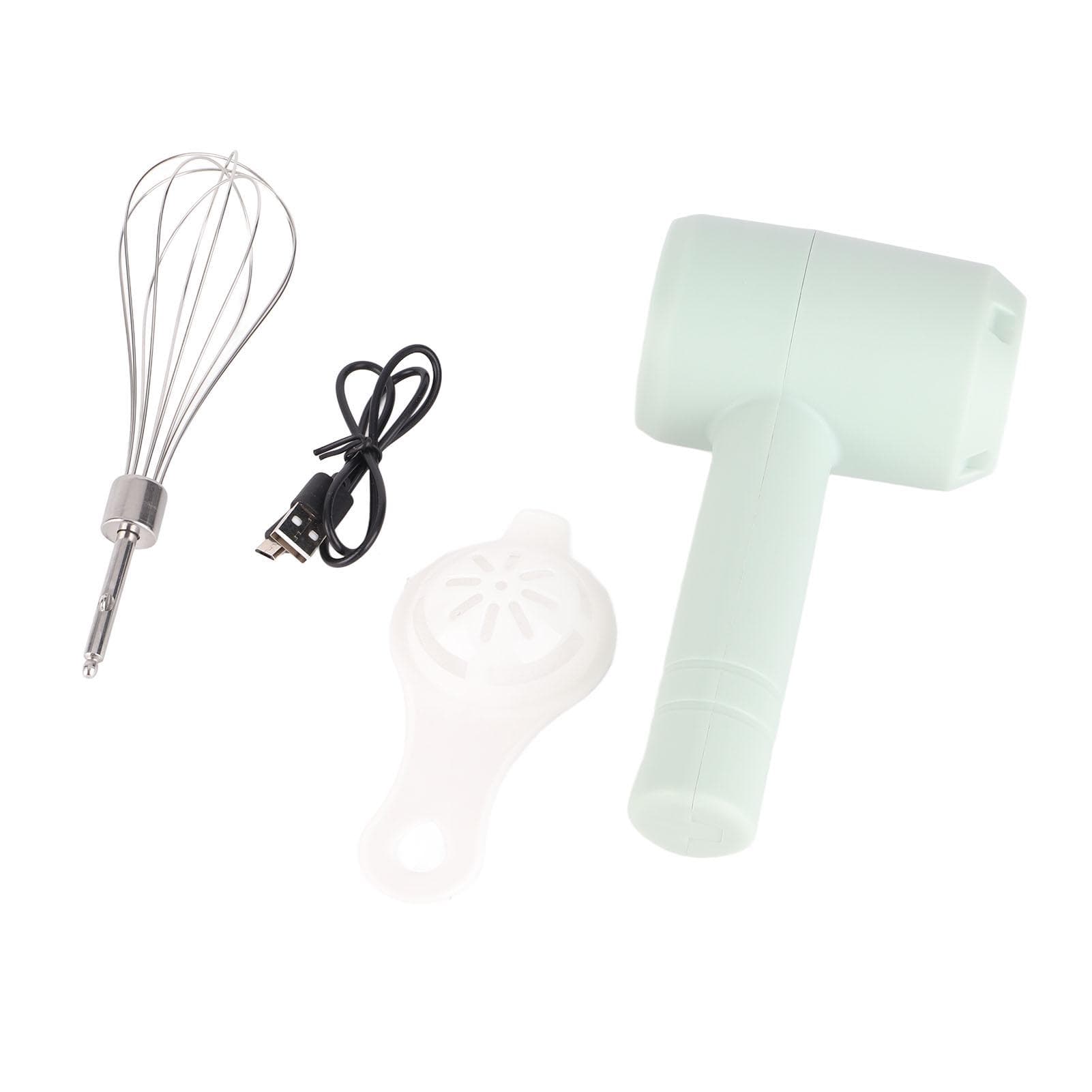 Electric Hand Mixer Automatic USB Rechargeable Portable Cordless Handheld Mixer for Baking Cake Egg pale blue