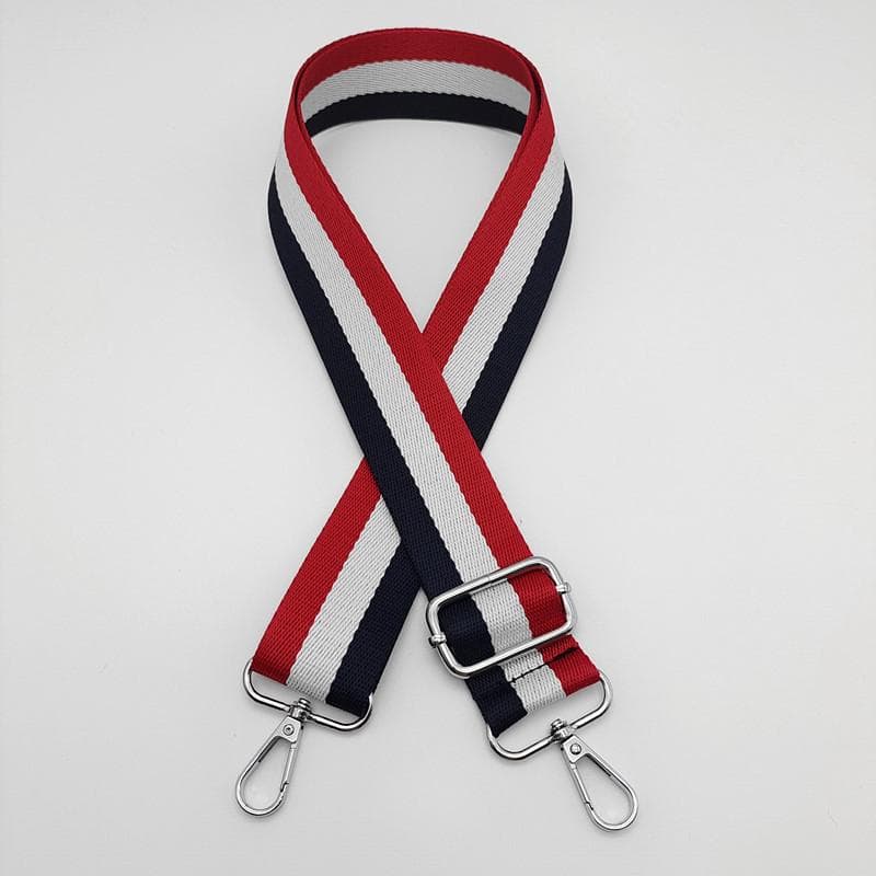 Adjustable Striped Canvas Crossbody Strap for Women's Bags