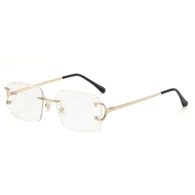 Fashion Square Sunglasses Vintage Women Men Frameless Sun Glasses Rimless Retro Luxury Brand Designer Eyeglasses UV400 As picture