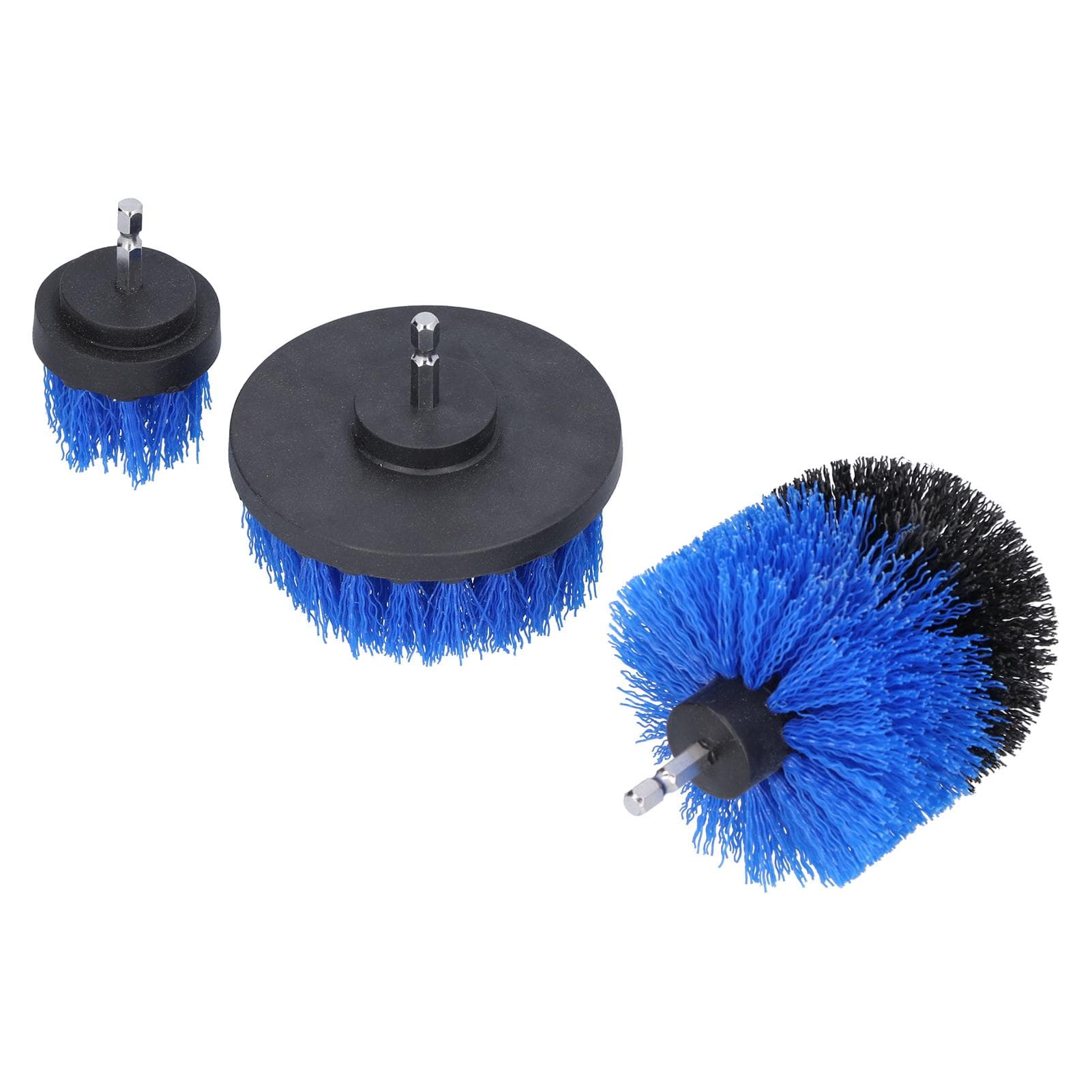 3Pcs Drill Brush Attachment Power Scrubber Kit Tile Bathtub Floor Carpet Cleaning Blue