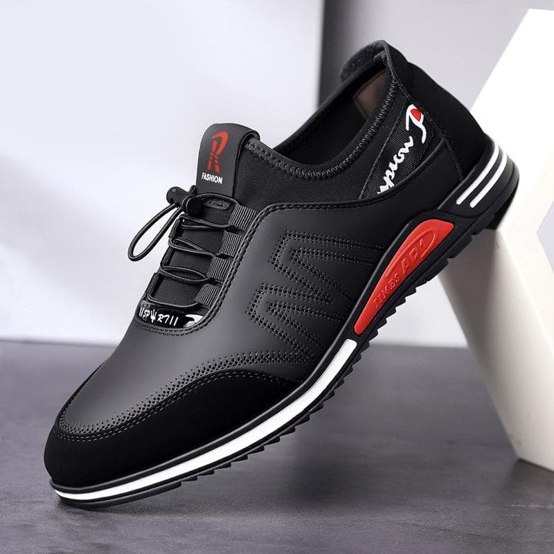 Spring New Leather Shoes Low-cut Fashion Trend Lace-up Business Casual Leather Shoes Breathable Men's Leather Shoes 44