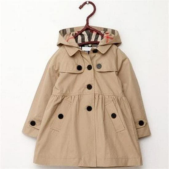Girls' British Style Autumn Trench Coat - Medium/Large, Mid-Length Cardigan with Long Sleeves, 2023 Collection. 150 (for height 140cm)