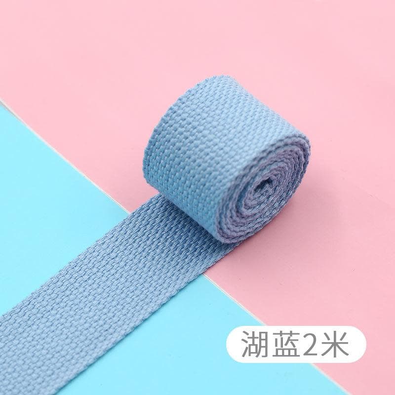 Color Polyester Cotton Webbing, Schoolbag Strap, Backpack Strap, Strap Strap, Shoulder Strap, Strap Accessories, Packing Strap, Cloth Strap. lake blue * 3.8cm (2m pack)